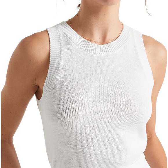 Cotton Knit Vest Tank with Ribbed Trims - Picture 1 of 10
